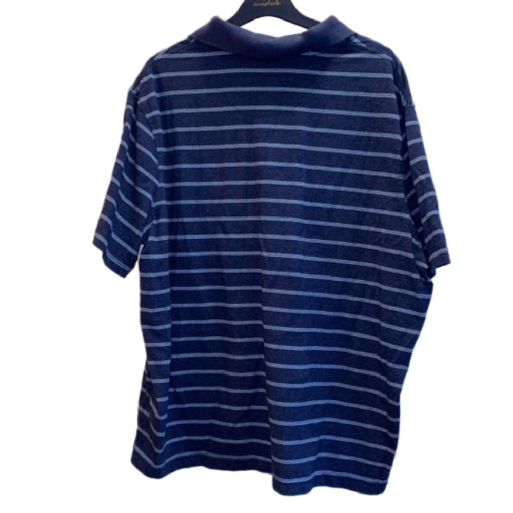 Men's George Polo Shirt 2XL Blue & White Striped - Picture 2 of 3